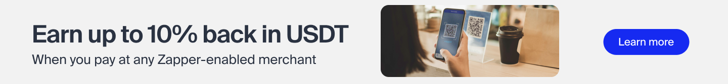 Up to 10% back in USDT at Zapper-enabled merchants with Luno Pay. Click to learn more.