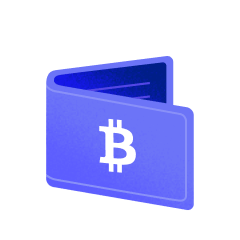 Illustration of wallet holding Bitcoin